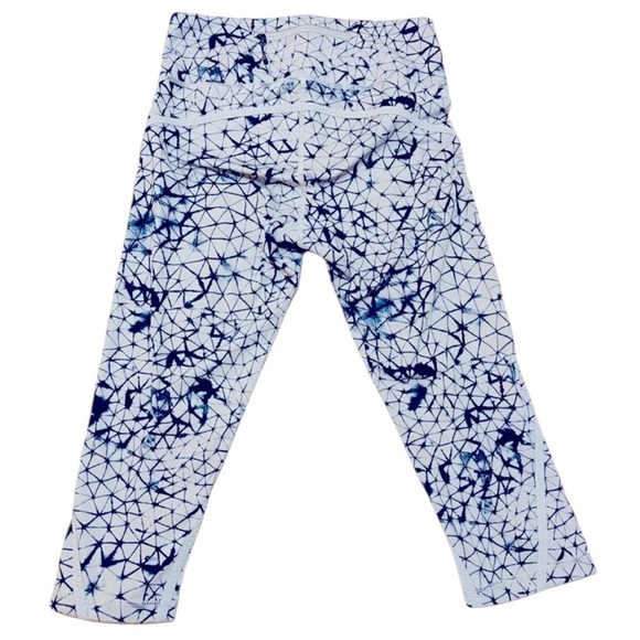 Lululemon Legging Size 6 Blue Pattern Stretchy Active Pants Zipper Pocket - Picture 2 of 6